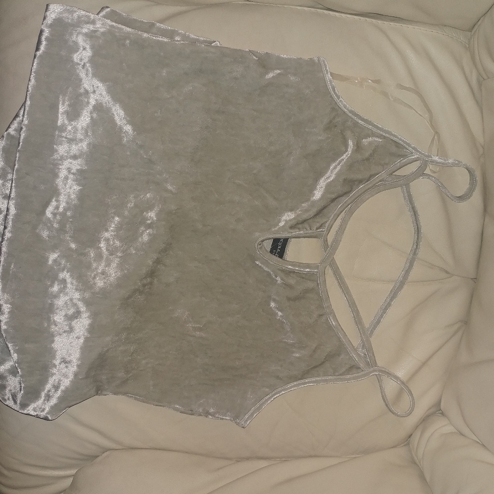 NEW strappy silver crushed velvet body con dress